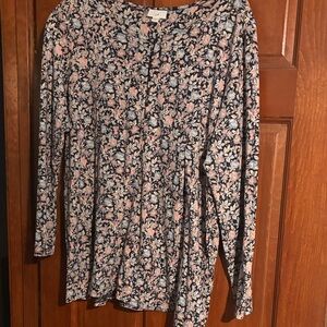 J Jill large Floral Long Sleeve Women's Tunic